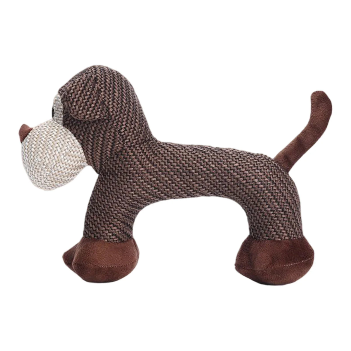 Interactive Squeak Puppy Toy Wear Resist Cute Animal Shape Plush Linen Toy Dogs Accompanying Puppy Doll for Small Large Dogs